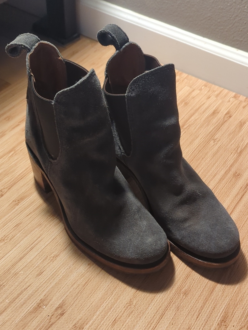 Frye Black Suede Chelsea Ankle Boot